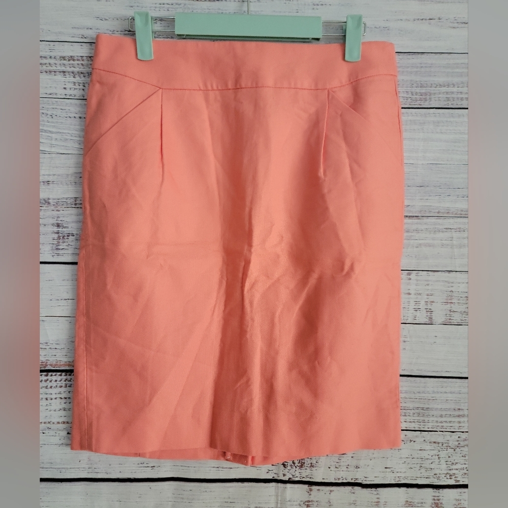 J Crew S6 Salmon Pink Pencil Skirt